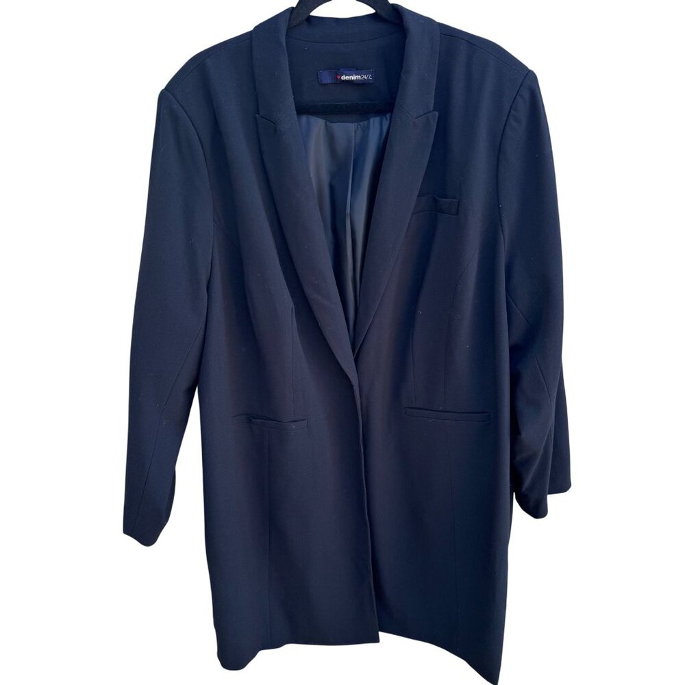 Denim 24/7 Longline Professional Careerwear Oversized Blazer Jacket 24W Office‎